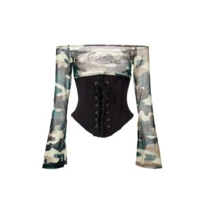 SWE Off-shoulder Corset Top 馬甲上衣(黑)