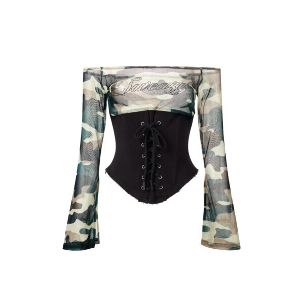SWE Off-shoulder Corset Top 馬甲上衣(黑)