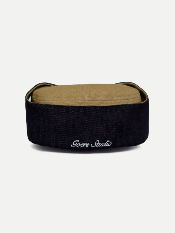 116-1 Goers Studio Bennett Denim Hat in Beige & Black
