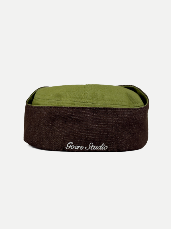 Goers Studio Bennett Denim Hat in Moss Green & Brown