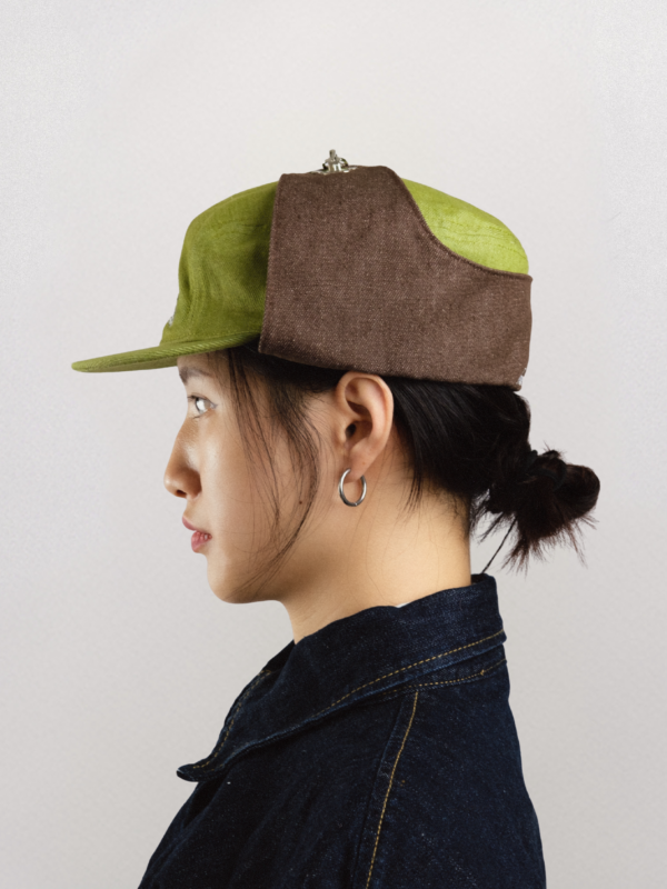Goers Studio Bennett Denim Hat in Moss Green & Brown