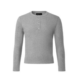 MAVERIK STUDIO｜MAVERIK® BUTTON RIB SLIM FIT LONGSLEEVE T-SHIRT ( GREY )
