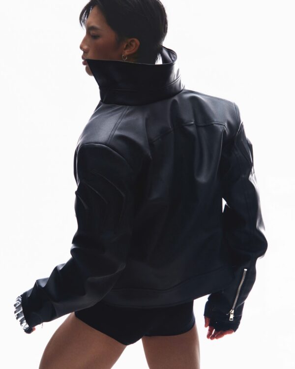 DKILLUMINATE｜PADDED-SHOULDER LEATHER JACKET