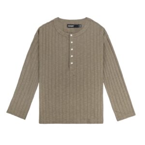 HOWS｜Fitted LONG Sleeve Henley T-shirt / MOSS