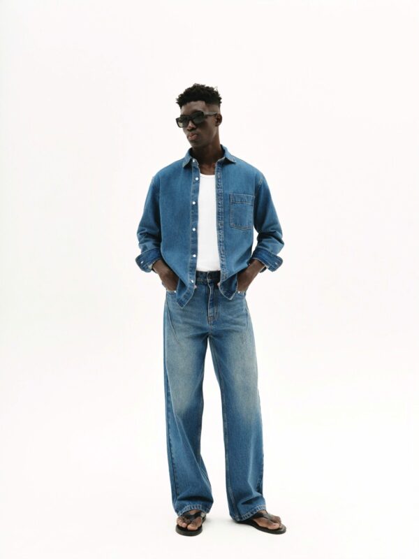 MAVERIK STUDIO｜MAVERIK® BUTTON WASHED DENIM SHIRT ( INDIGO BLUE )