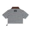 SWE Stripe Crop Polo 上衣(藍)