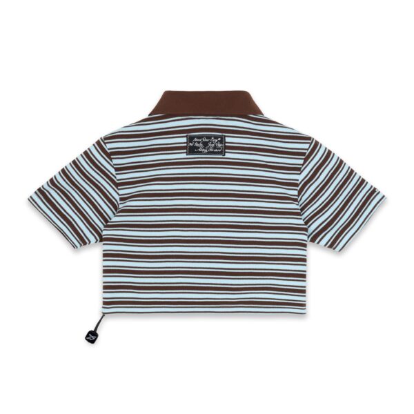 SWE Stripe Crop Polo 上衣(藍)