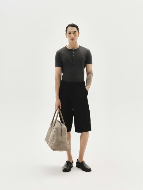 MAVERIK STUDIO｜MAVERIK® BUTTON RIB SLIM FIT T-SHIRT ( DARK GREY )
