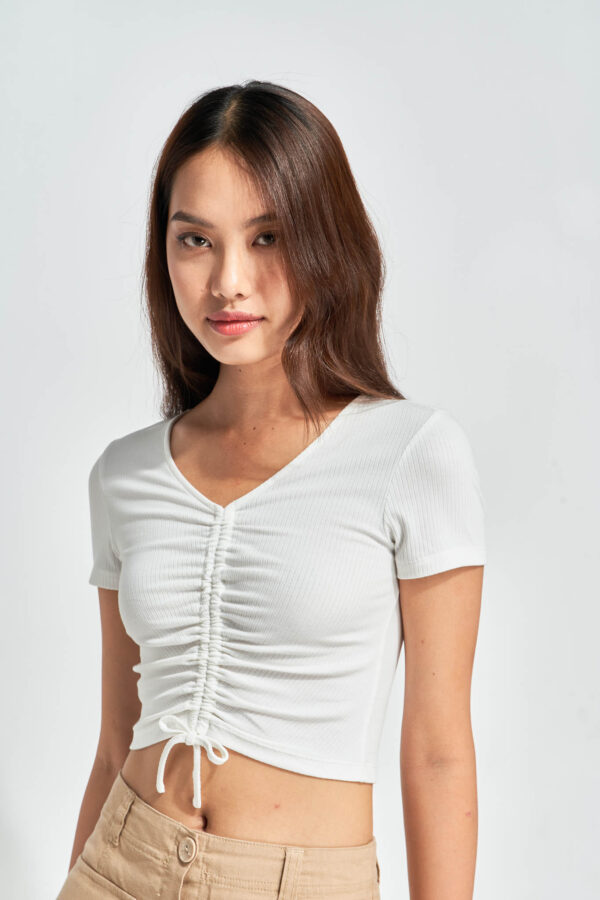 COUPLETX｜Tee Kiểu Nữ Croptop Rút Dây