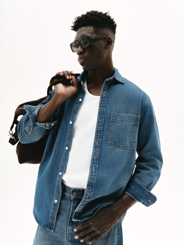 MAVERIK STUDIO｜MAVERIK® BUTTON WASHED DENIM SHIRT ( INDIGO BLUE )