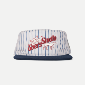 Goers Studio Love Painters Cap in White & Deep Blue Stripes