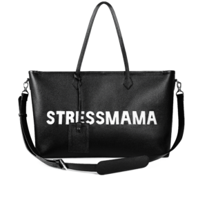 55.1 STRESSMAMA Fw25 Signature Leather Tote Bag 服飾(黑)