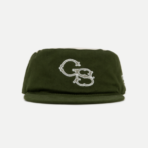 Goers Studio Signature Pillbox Cap in Moss & Beige