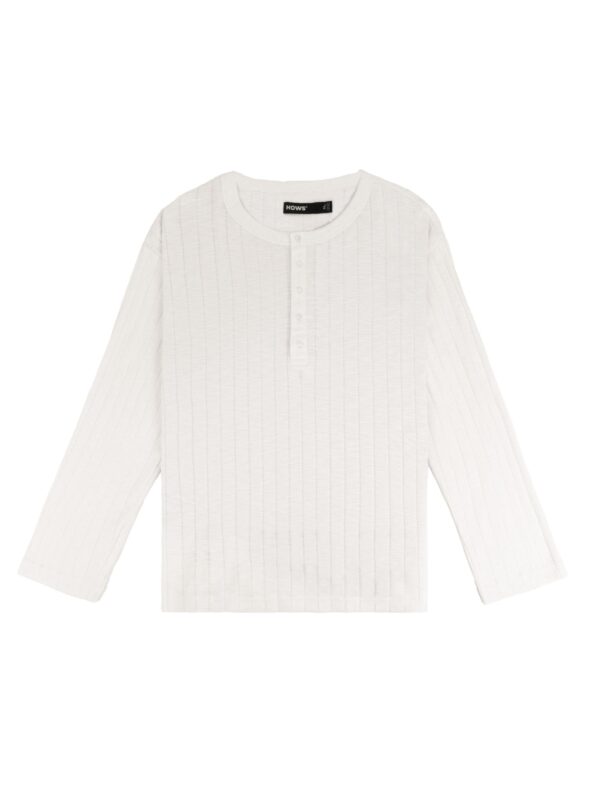 HOWS｜Fitted LONG Sleeve Henley T-shirt / Cream