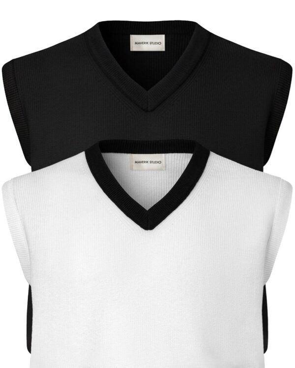 MAVERIK STUDIO｜MAVERIK® V-NECK KNIT VEST ( BLACK )