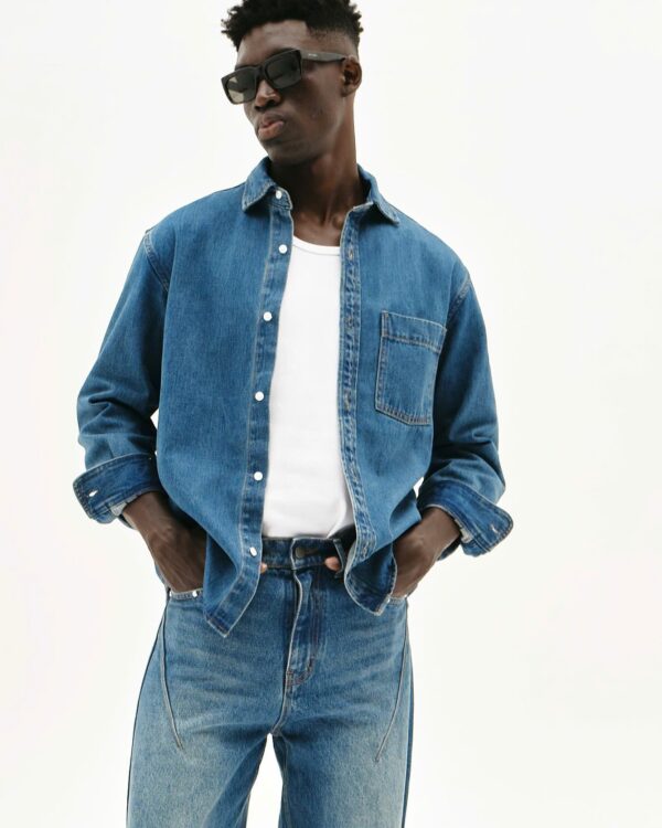 MAVERIK STUDIO｜MAVERIK® BUTTON WASHED DENIM SHIRT ( INDIGO BLUE )