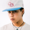 Goers Studio Signature Pillbox Cap in Blue & White