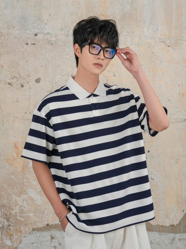 HOWS｜Striped POLO / NAVY