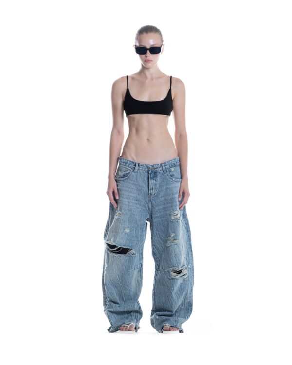 STRESSMAMA Ssma Distressed Raw Hem Jeans 牛仔褲(藍)