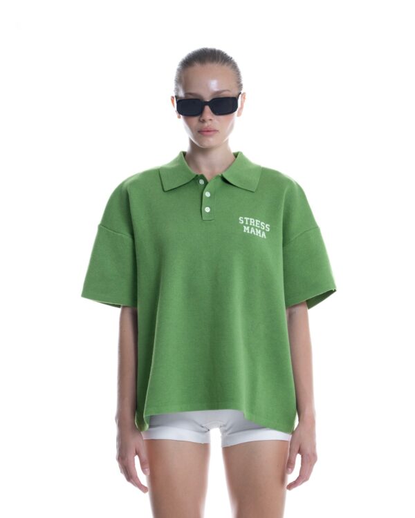 STRESSMAMA Ss26 Knit Polo 服飾(綠)