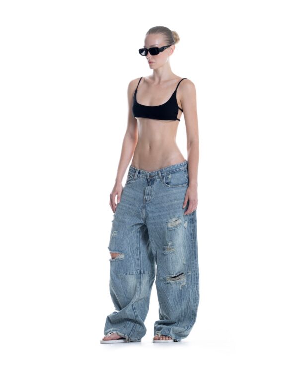 STRESSMAMA Ssma Distressed Raw Hem Jeans 牛仔褲(藍)