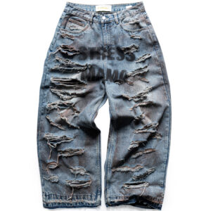 DESTROYED_DONE STRESSMAMA Holiday24 Destroyed Jeans 牛仔褲(藍)