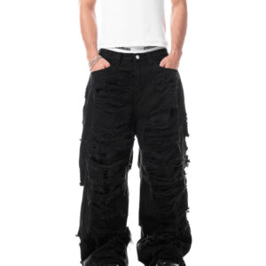 DSC_5914 STRESSMAMA Mamafia Distressed Jeans 牛仔褲(黑)