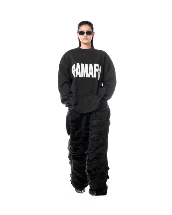 STRESSMAMA Mamafia Distressed Jeans 牛仔褲(黑)