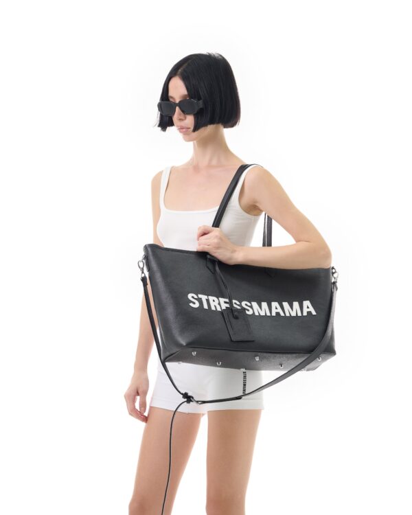 STRESSMAMA Fw25 Signature Leather Tote Bag 服飾(黑)