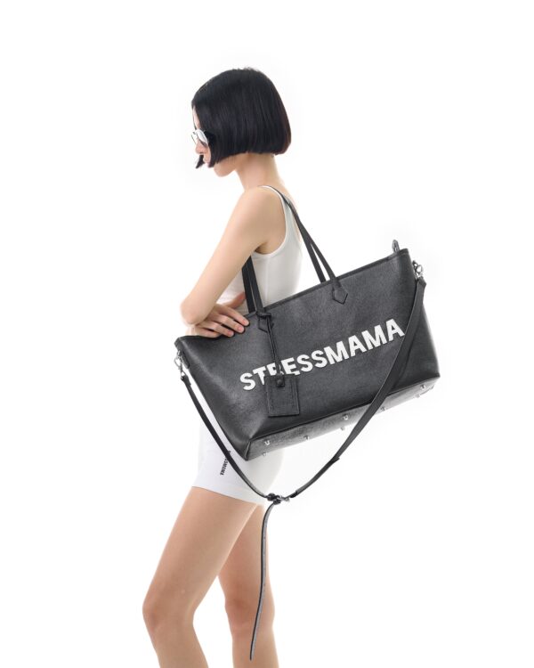 STRESSMAMA Fw25 Signature Leather Tote Bag 服飾(黑)