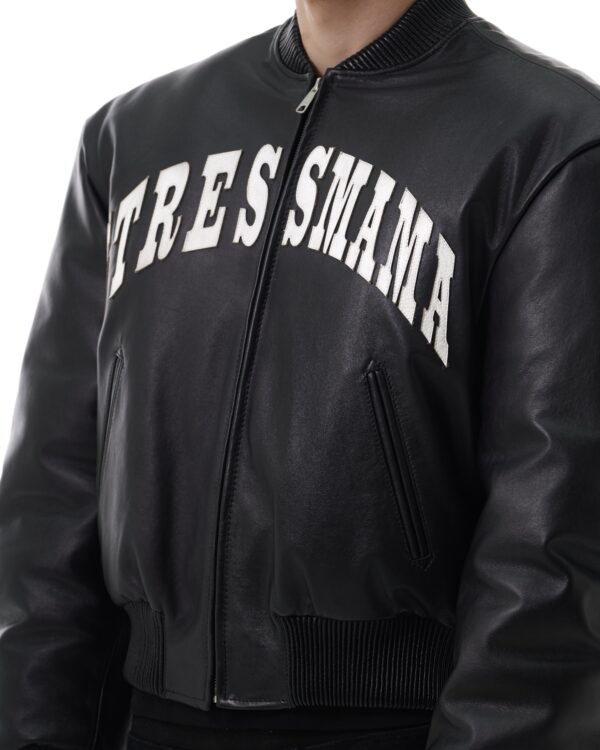 STRESSMAMA Fw25 Leather Bomber Jacket 外套(黑)