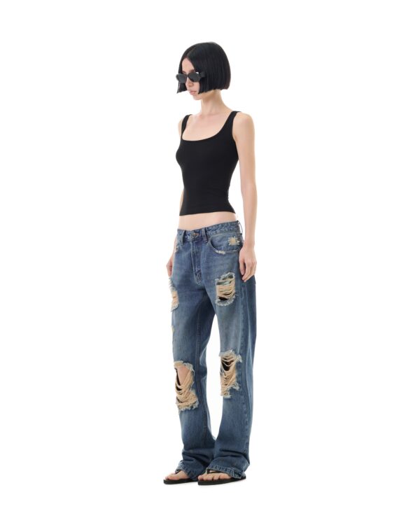 STRESSMAMA Fw25 Shredded Jeans 牛仔褲(藍)