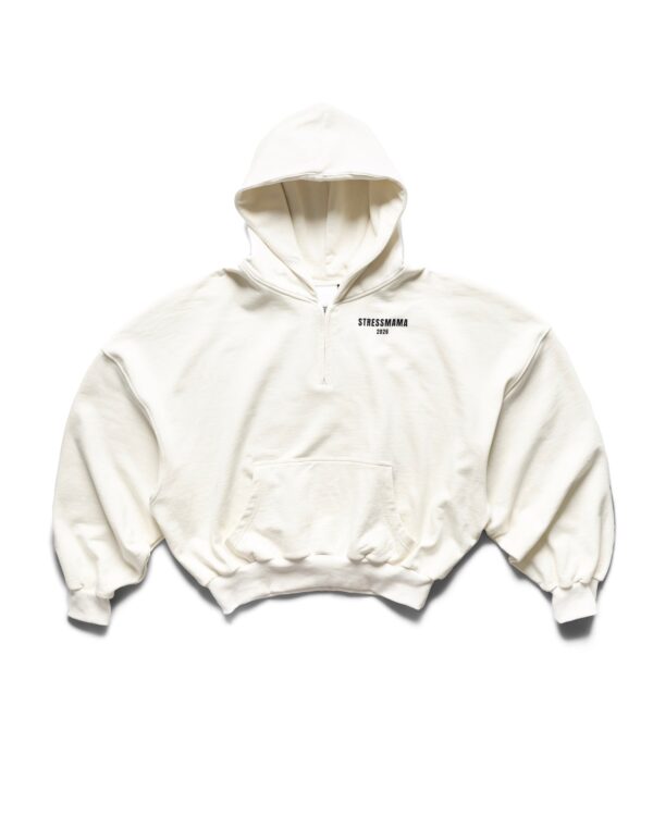 STRESSMAMA Summer26 Curated Quarter Zip Hoodie 帽T(奶油)