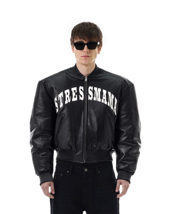 STRESSMAMA Fw25 Leather Bomber Jacket 外套(黑)