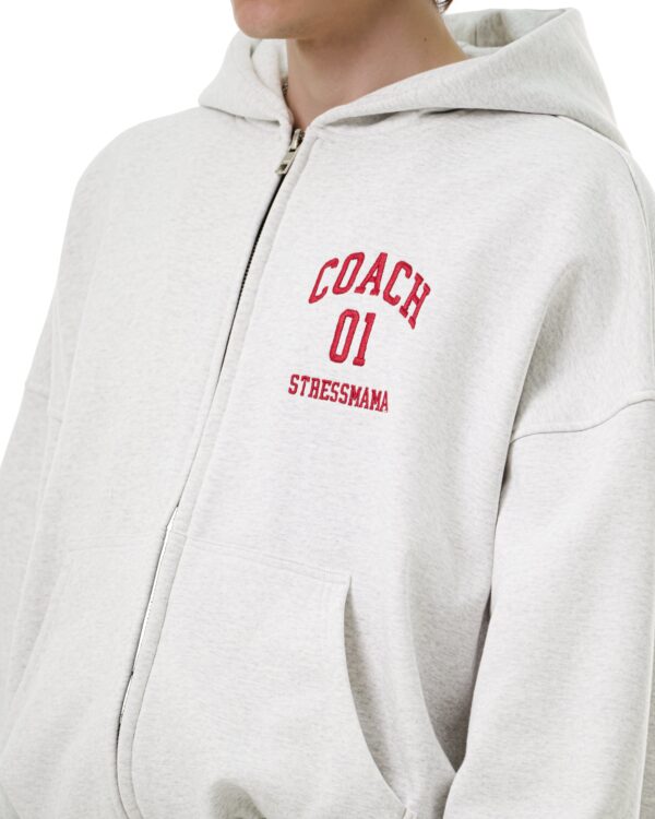 STRESSMAMA Fw25 Pt University Zip Hoodie 帽T(灰)
