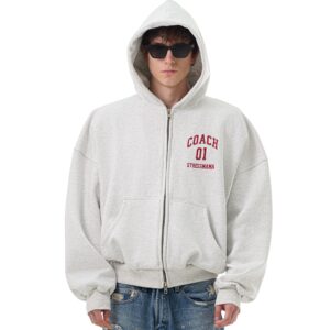 DSC_9898 STRESSMAMA Fw25 Pt University Zip Hoodie 帽T(灰)