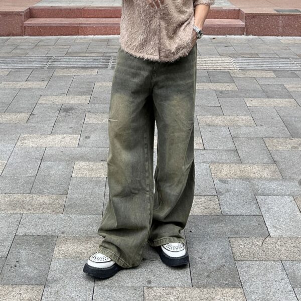 UNKRUSH GRAFFI - Baggy Jeans/  MOSS GREEN