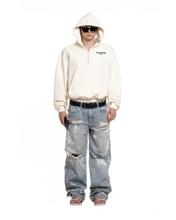 STRESSMAMA Summer26 Curated Quarter Zip Hoodie 帽T(奶油)