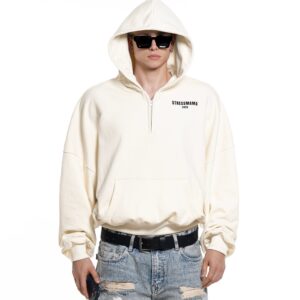 STRESSMAMA Summer26 Curated Quarter Zip Hoodie 帽T(奶油)