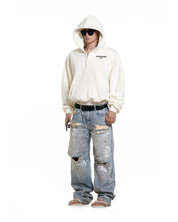 STRESSMAMA Summer26 Curated Quarter Zip Hoodie 帽T(奶油)