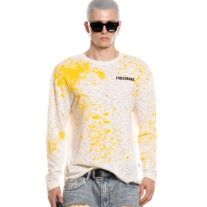 PREFALL202617728copy STRESSMAMA Summer26 Ssma Splatter Longsleeve 長袖T(奶油)