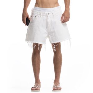 STRESSMAMA Summer26 Ripped Denim Shorts 牛仔褲(白)