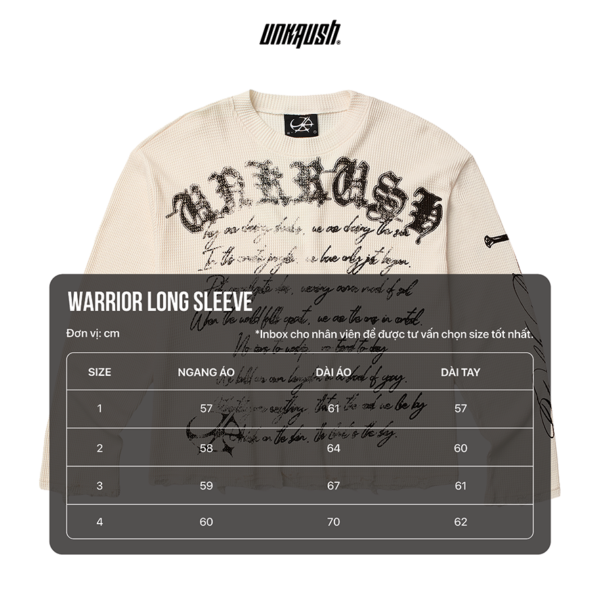 Sizechart-Warrior UNKRUSH WARRIOR - LONG SLEEVES