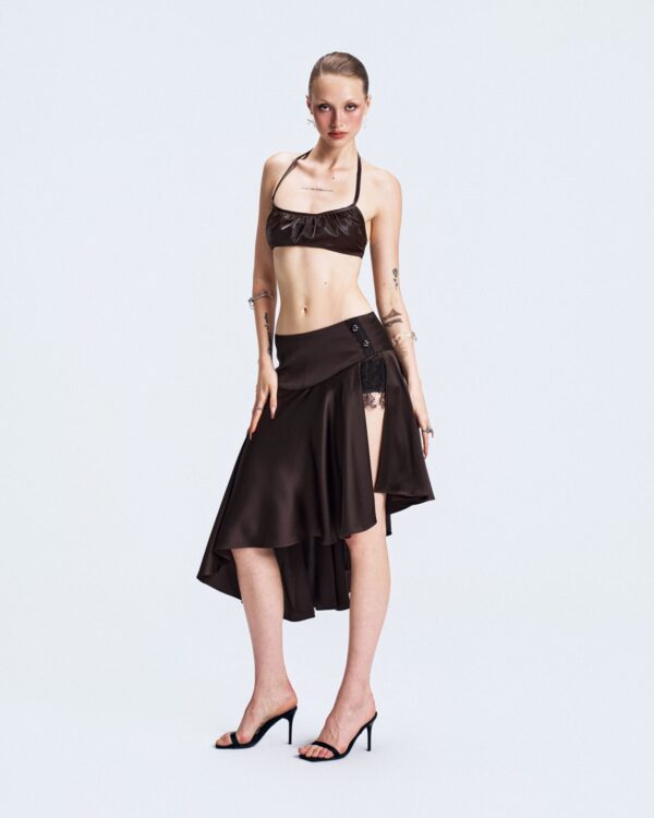 VIERY｜Choco Blush Lace Skirt