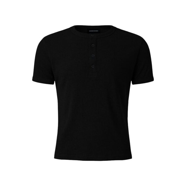 MAVERIK STUDIO｜MAVERIK® BUTTON RIB SLIM FIT T-SHIRT ( BLACK )