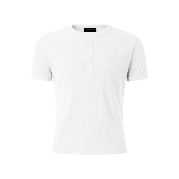 MAVERIK STUDIO｜MAVERIK® BUTTON RIB SLIM FIT T-SHIRT ( WHITE )