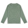 HOWS｜Striped Henley LONG Sleeve T-shirt / MOSS
