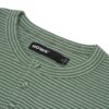HOWS｜Striped Henley LONG Sleeve T-shirt / MOSS