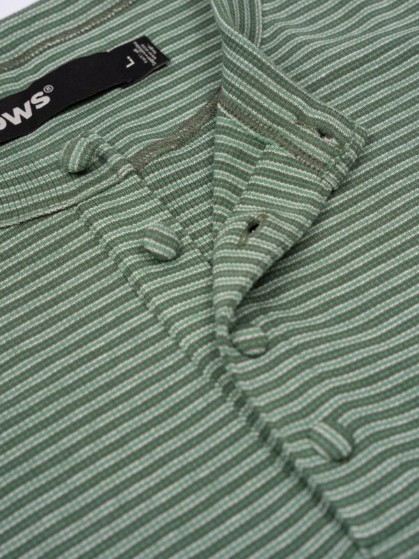 HOWS｜Striped Henley LONG Sleeve T-shirt / MOSS