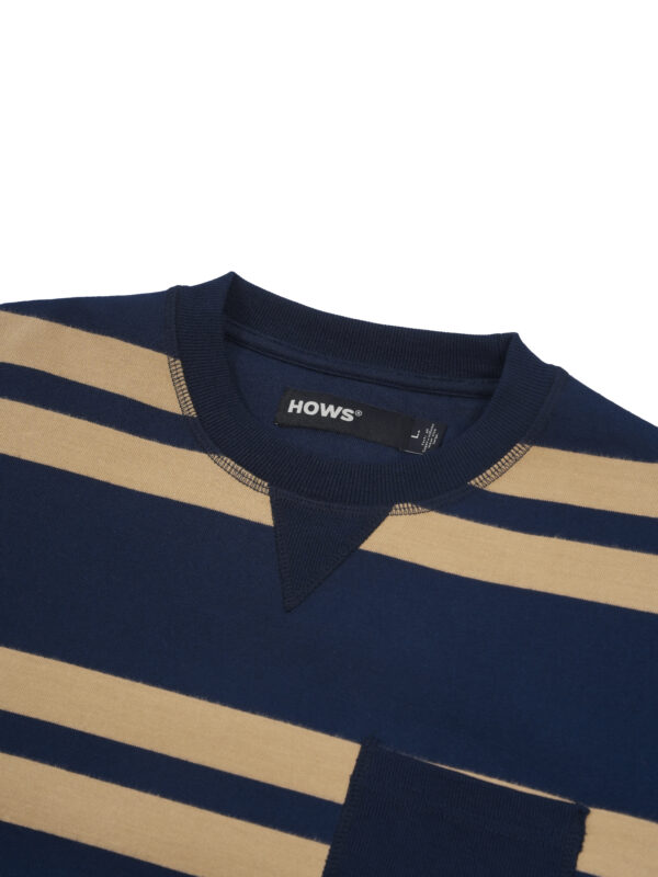 HOWS｜NAVA Striped T-shirt / Brown X NAVY